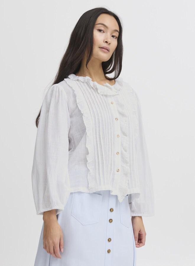Blouse Atelier Rêve Nine à volants crochetés écrue