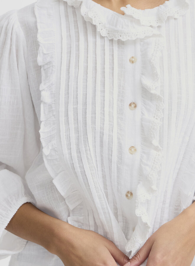 Blouse Atelier Rêve Nine à volants crochetés écrue