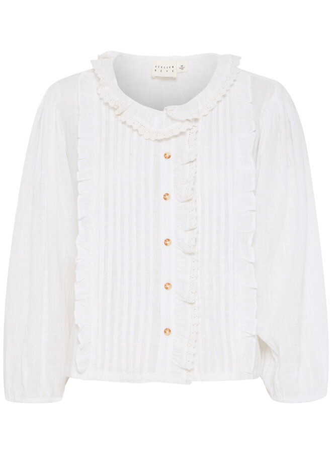 Blouse Atelier Rêve Nine à volants crochetés écrue