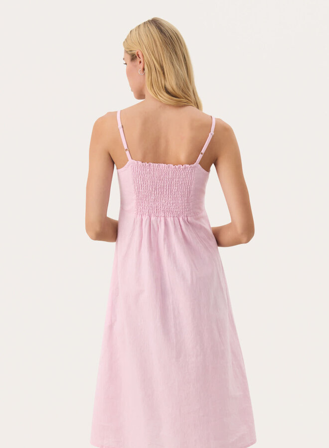 Robe Part Two Reysa à bretelles en lin rose nectar chambray