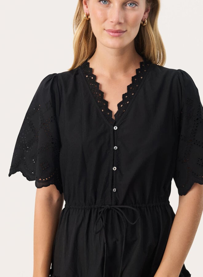 Robe Part Two Rikkemai longue en coton noir