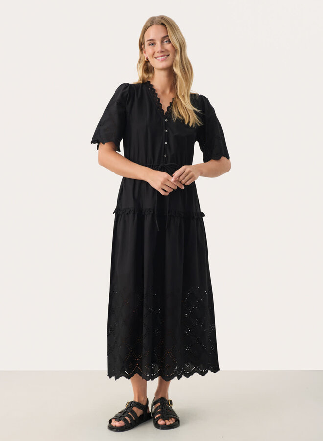 Robe Part Two Rikkemai longue en coton noir
