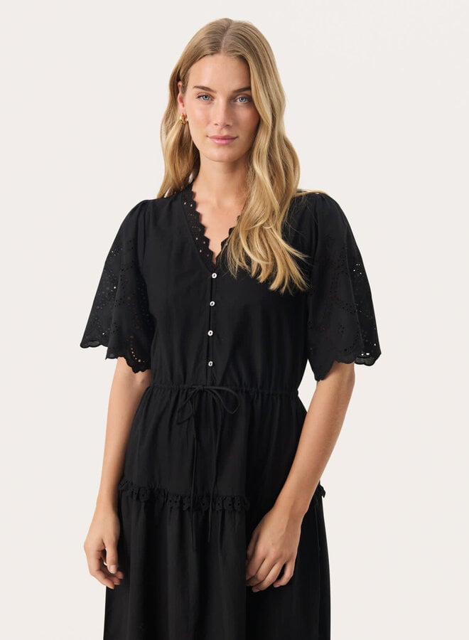 Robe Part Two Rikkemai longue en coton noir