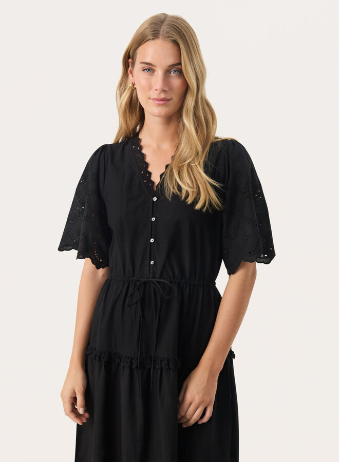 Robe Part Two Rikkemai longue en coton noir