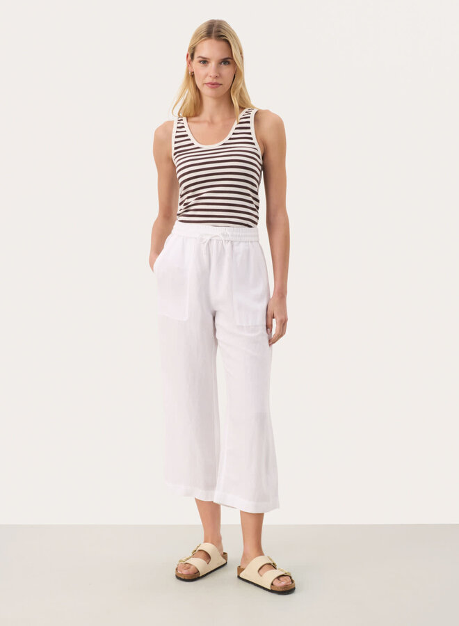 Pantalon Part Two Eniolas à taille élastique blanc