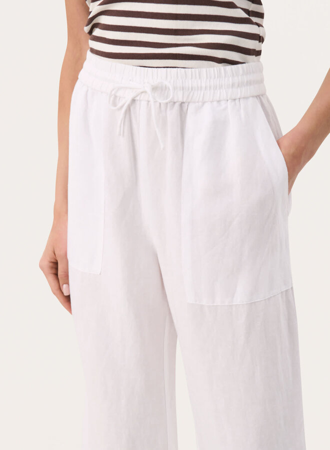 Pantalon Part Two Eniolas à taille élastique blanc