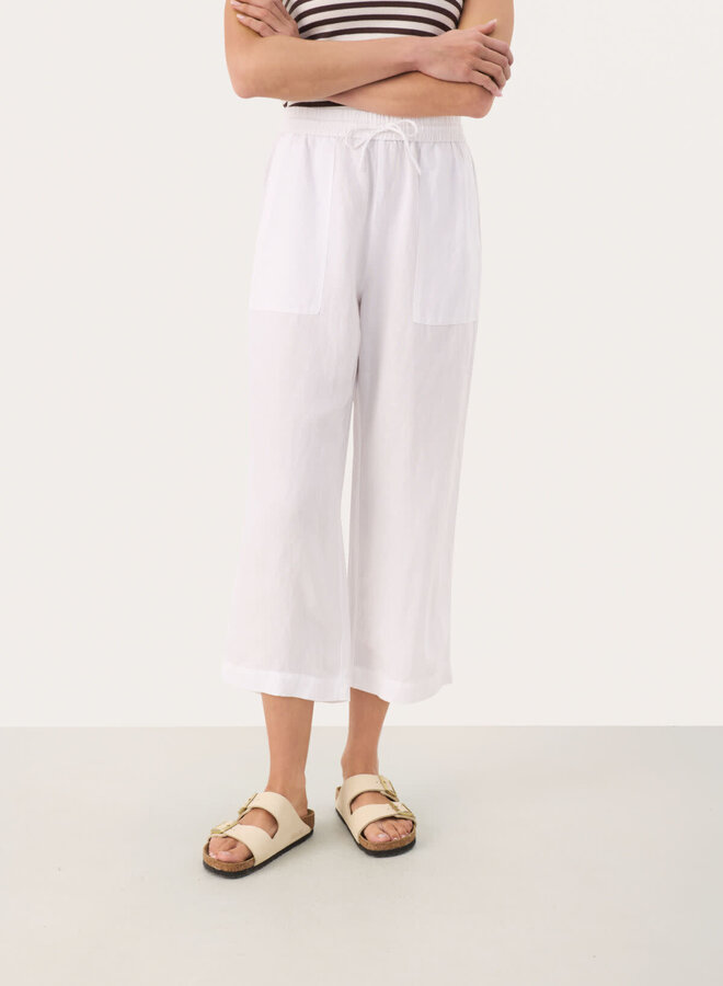 Pantalon Part Two Eniolas à taille élastique blanc