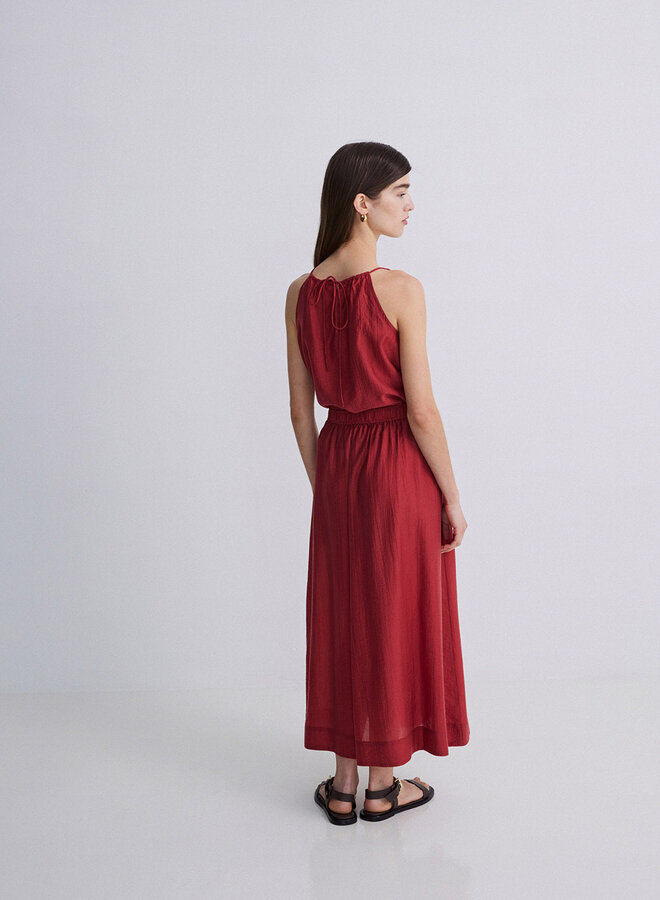 Jupe midi Yerse Mescal à taille élastique rouge
