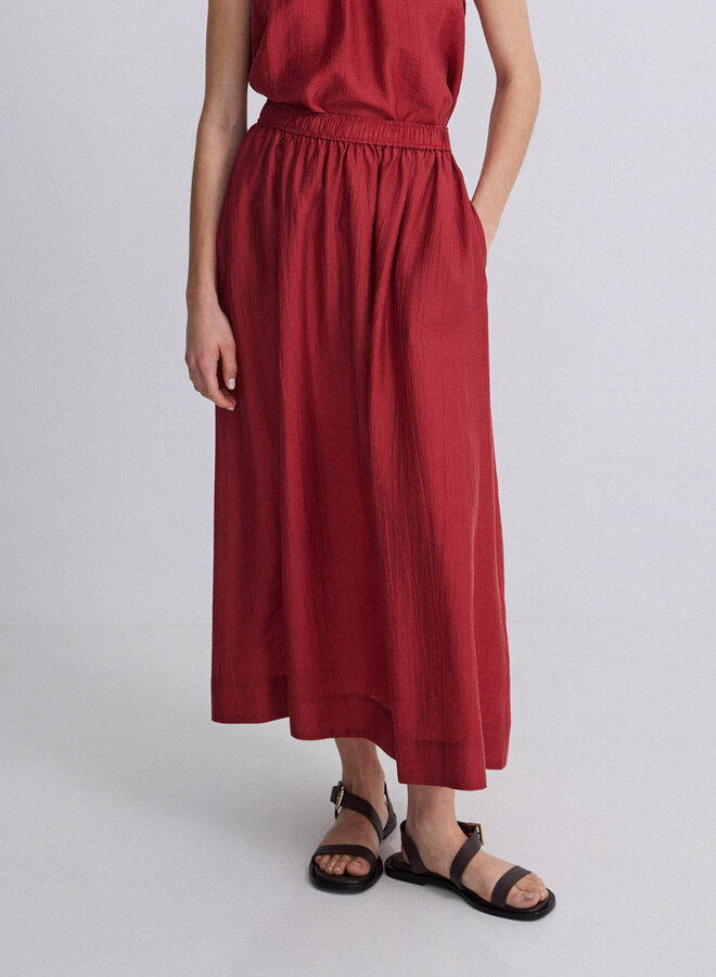 Jupe midi Yerse Mescal à taille élastique rouge