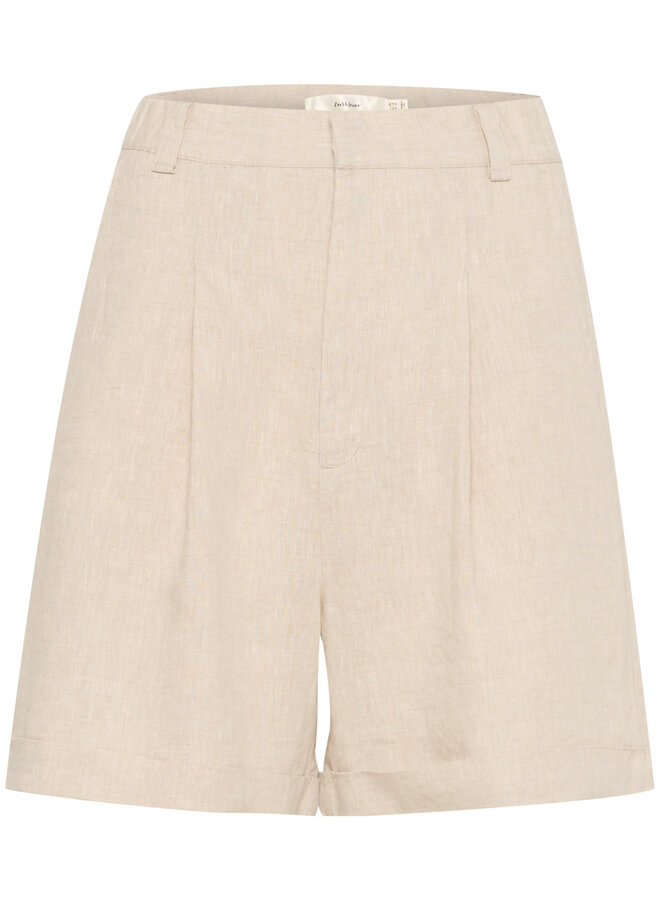 Bermuda InWear Rigitta à plis beige lin naturel