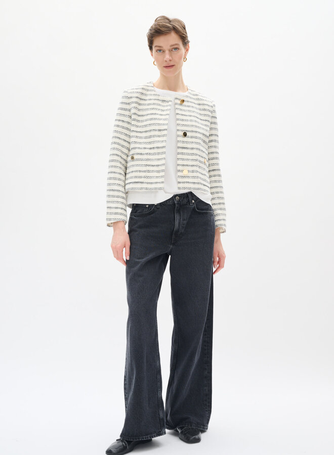 Veston InWear Yaxha en tweed écru rayé noir