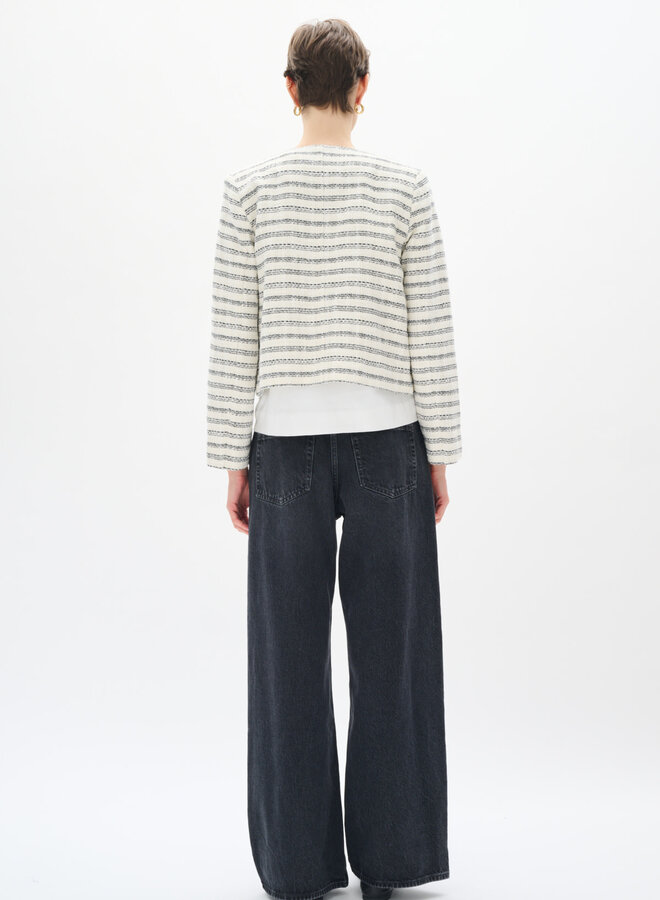 Veston InWear Yaxha en tweed écru rayé noir