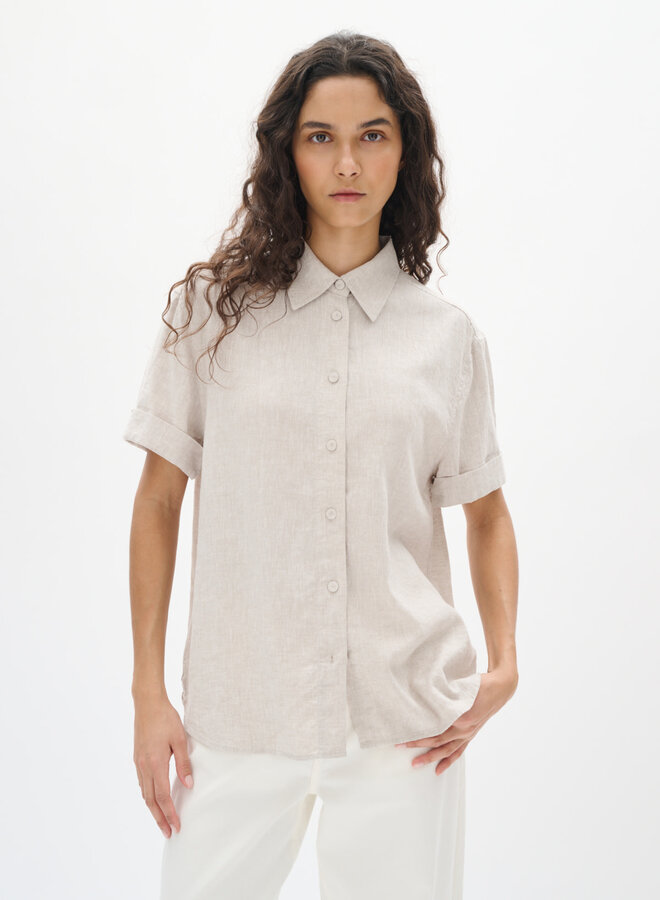 Chemise InWear Rimone à manches courtes beige lin naturel