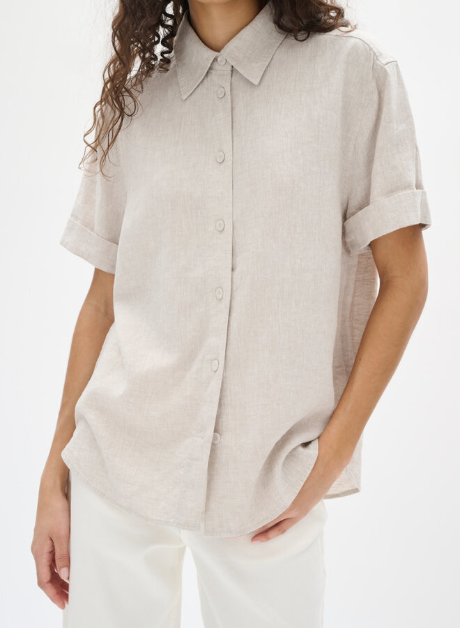Chemise InWear Rimone à manches courtes beige lin naturel