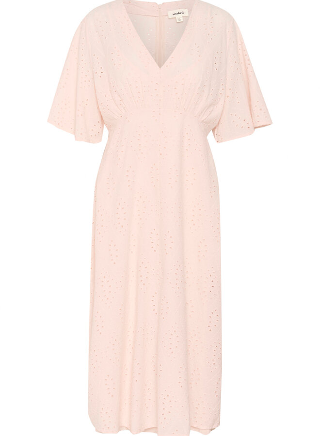 Robe Soaked in luxury Joella en broderies anglaises rose