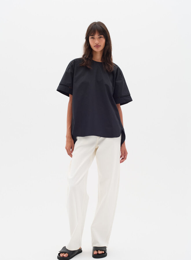 Blouse InWear Furla à col rond & crochet noire