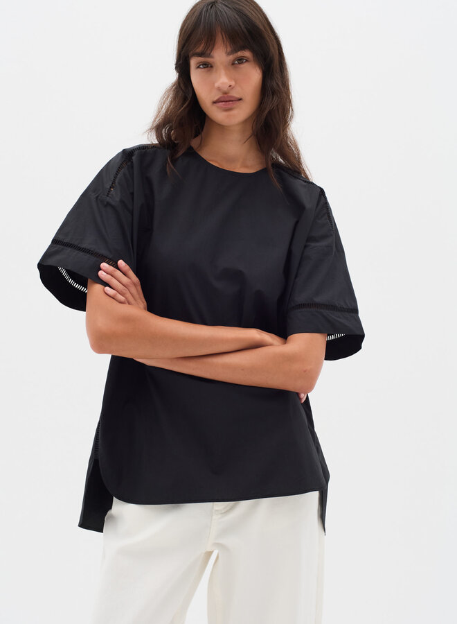 Blouse InWear Furla à col rond & crochet noire