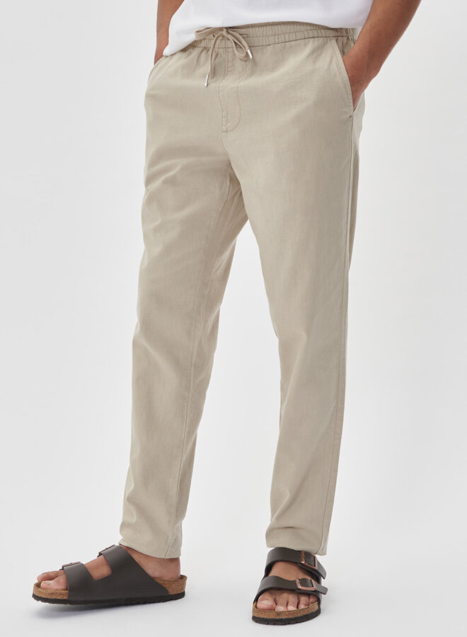 Pantalon Matinique Barton à taille élastique en lin beige plaza
