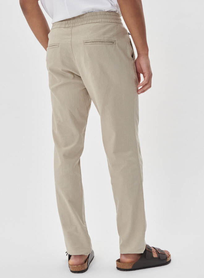 Pantalon Matinique Barton à taille élastique en lin beige plaza
