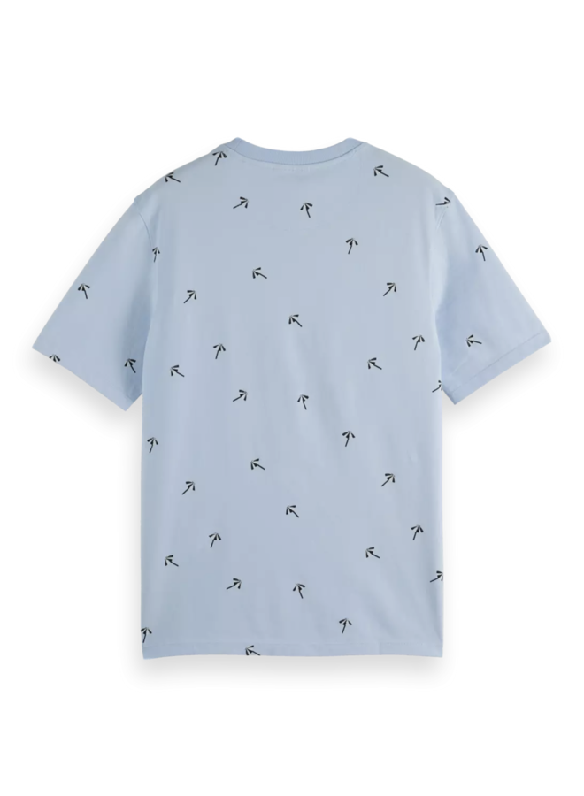 T-shirt Scotch & Soda bleu pâle imprimé parasols