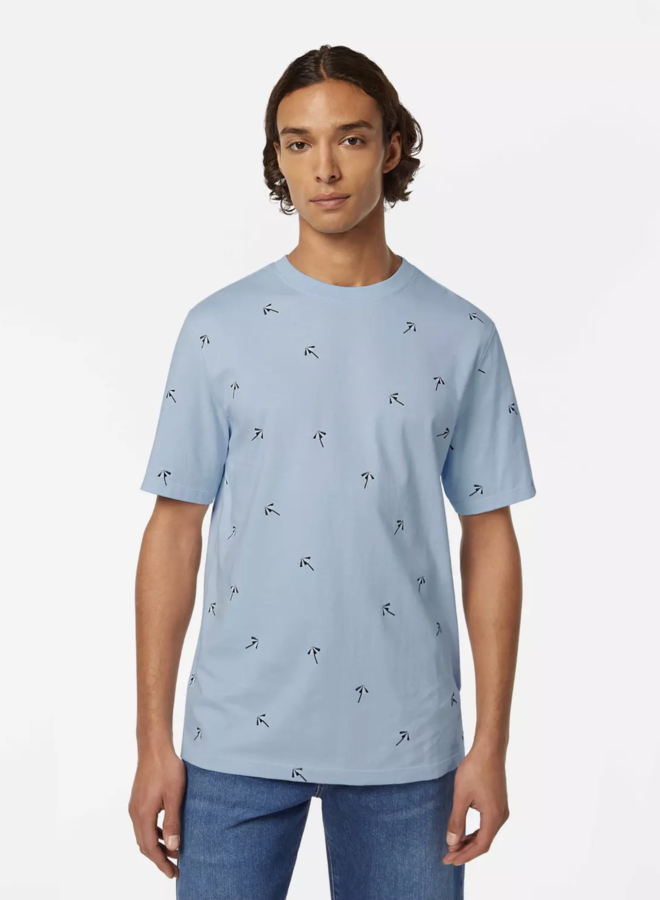 T-shirt Scotch & Soda bleu pâle imprimé parasols