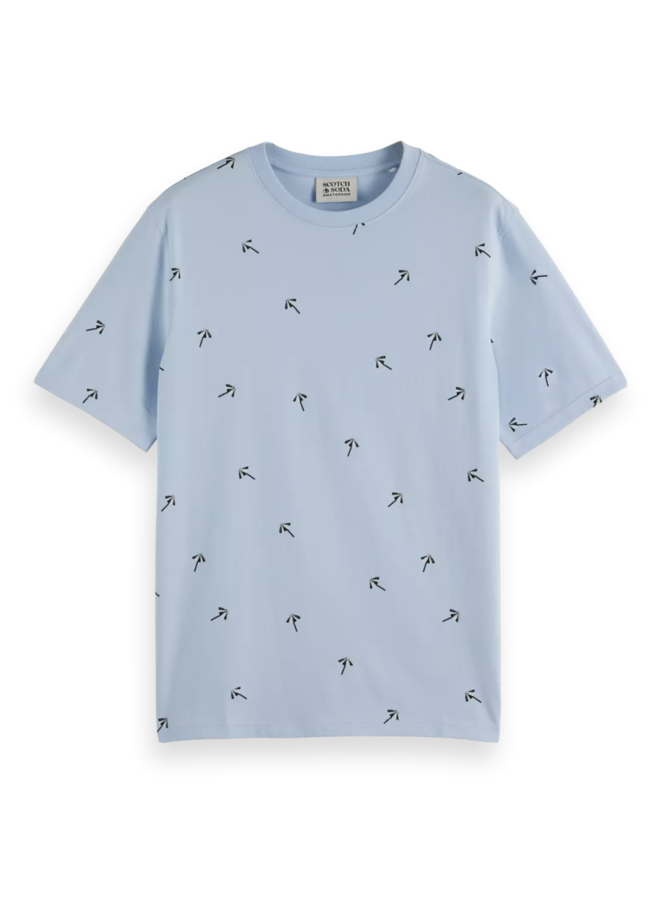 T-shirt Scotch & Soda bleu pâle imprimé parasols