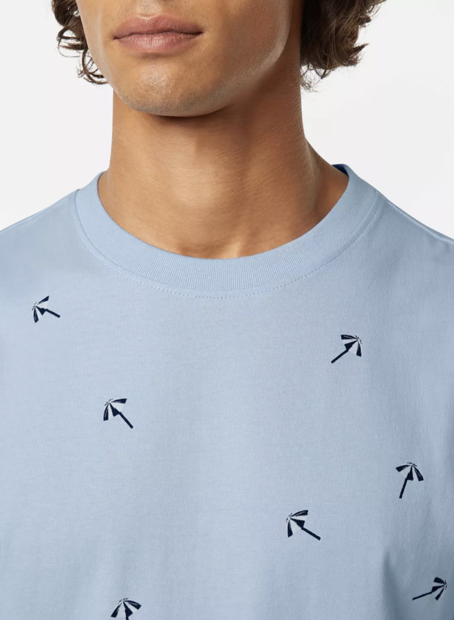 T-shirt Scotch & Soda bleu pâle imprimé parasols