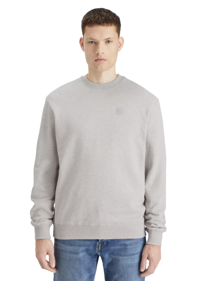 Chandail Scotch & Soda molletonné à col rond gris pâle mélange