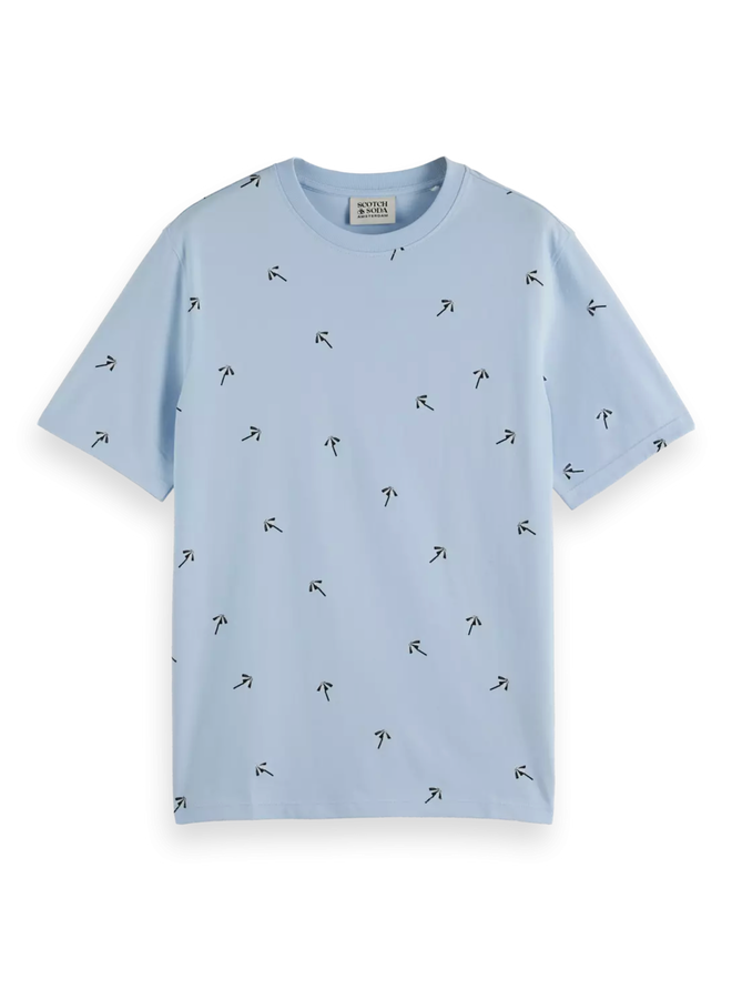 T-shirt Scotch & Soda bleu pâle imprimé parasols