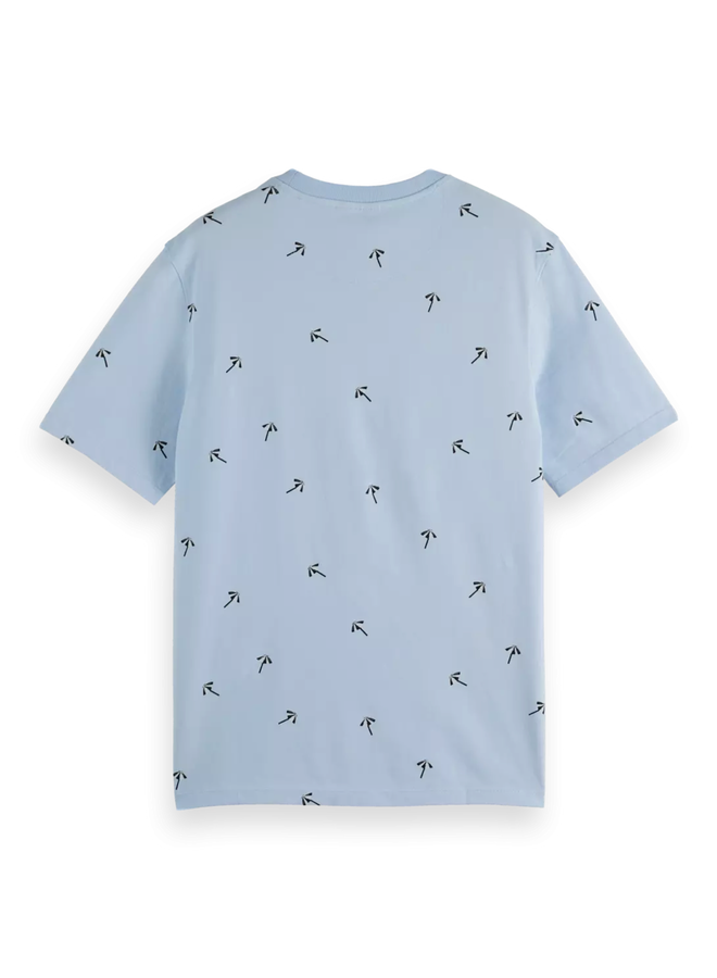 T-shirt Scotch & Soda bleu pâle imprimé parasols
