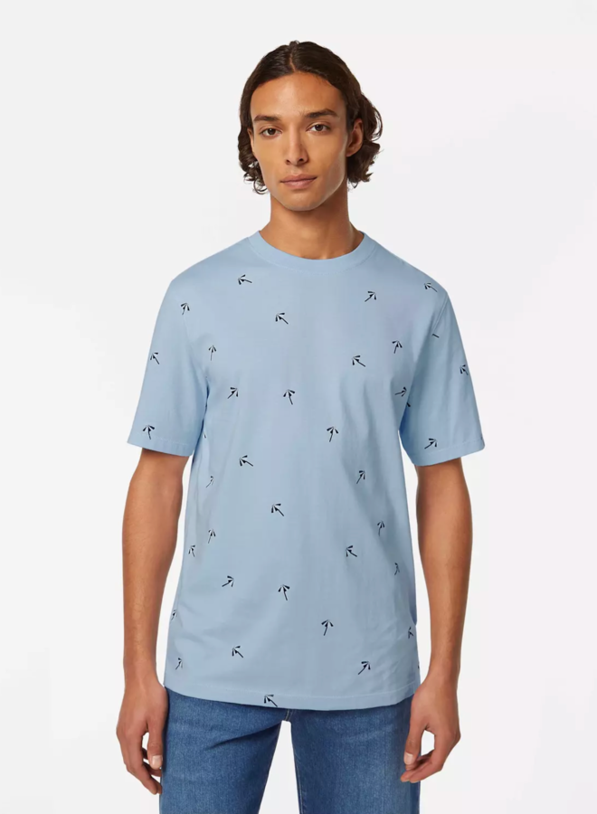 T-shirt Scotch & Soda bleu pâle imprimé parasols