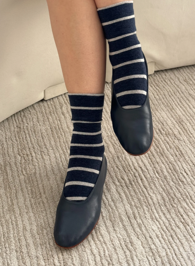 Bas Le Bon Shoppe Wally bleu marine rayés écrus