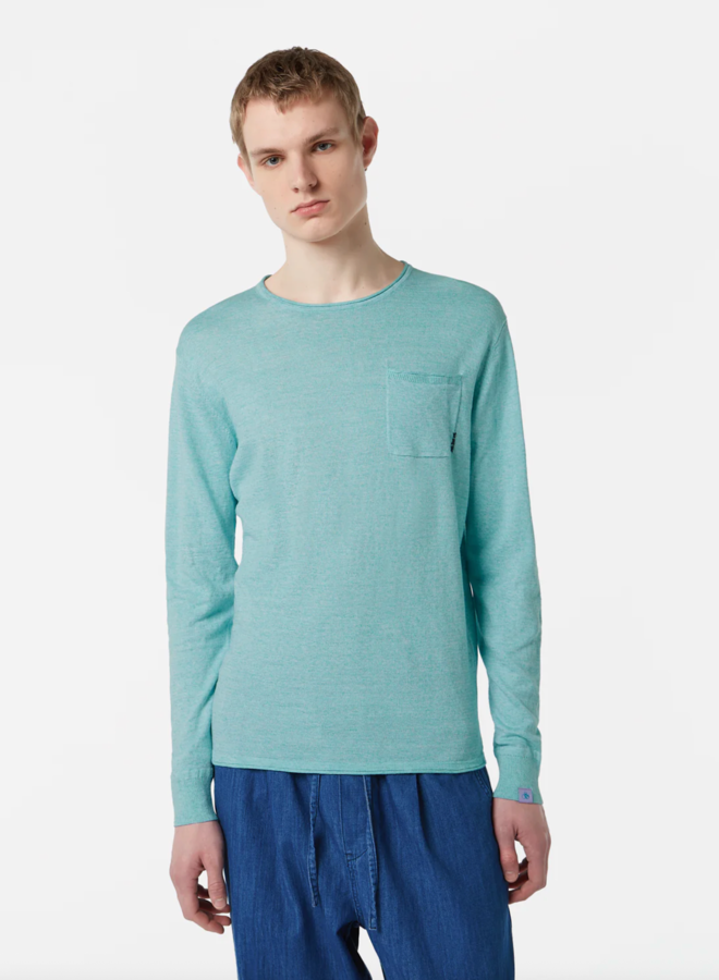 Tricot Scotch & Soda avec poche plaquée bleu océan mélange