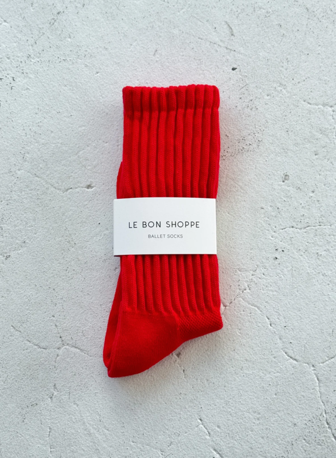 Bas Le Bon Shoppe Ballet Socks rouge fraise