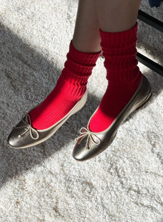 Bas Le Bon Shoppe Ballet Socks rouge fraise
