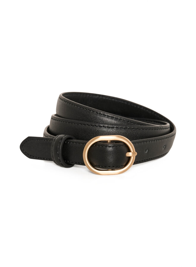 Ceinture InWear Ryder étroite à boucle dorée noire
