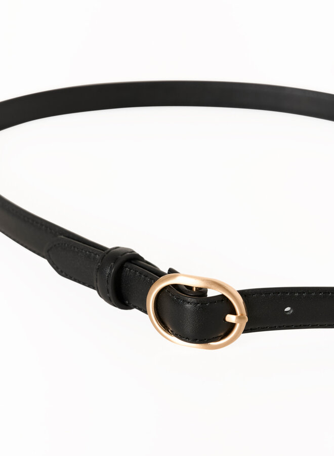 Ceinture InWear Ryder étroite à boucle dorée noire