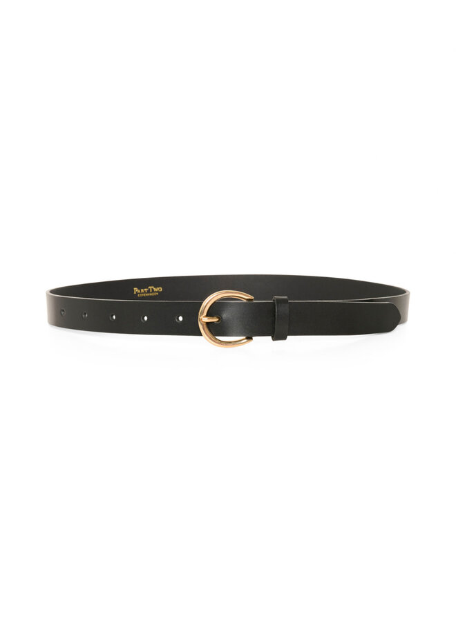 Ceinture Part Two Chresta à boucle arrondie dorée noire