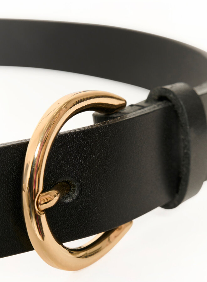 Ceinture Part Two Chresta à boucle arrondie dorée noire