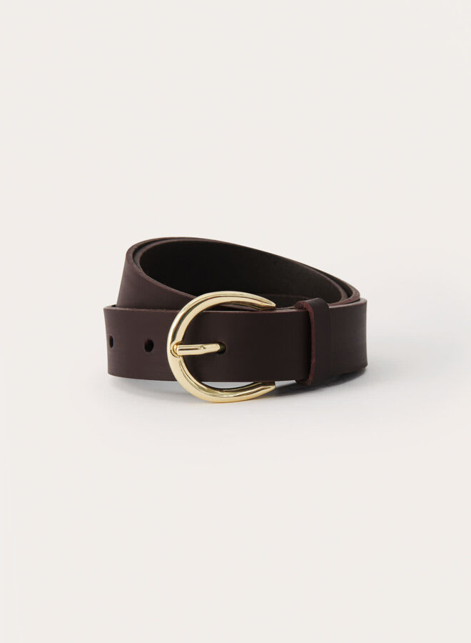 Ceinture Part Two Chresta à boucle arrondie dorée brune