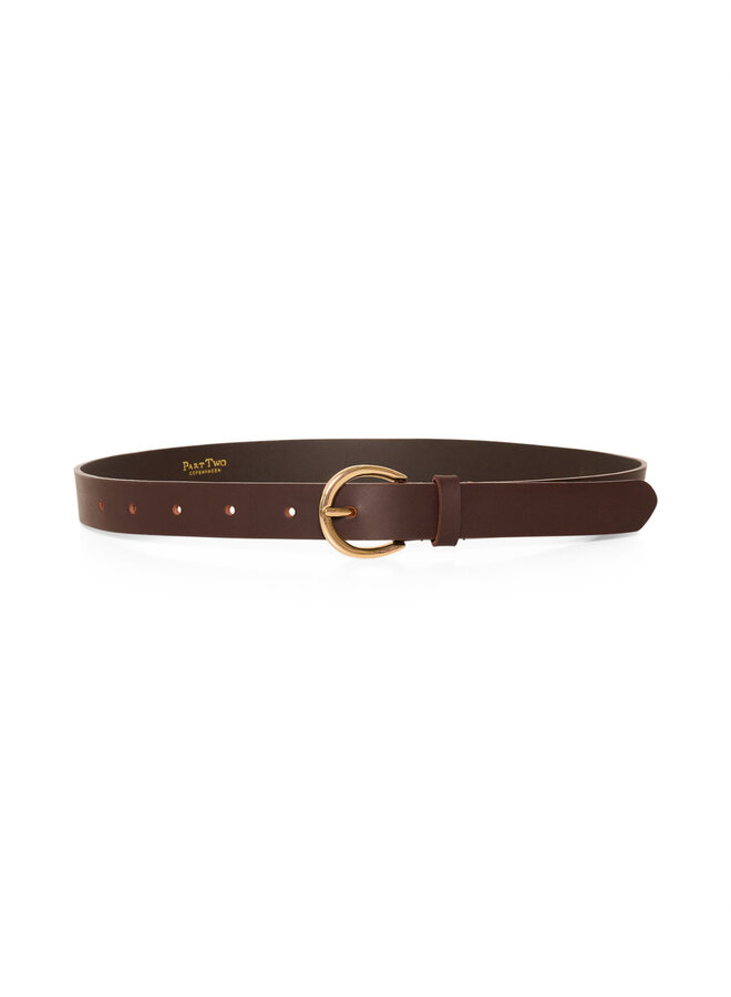 Ceinture Part Two Chresta à boucle arrondie dorée brune