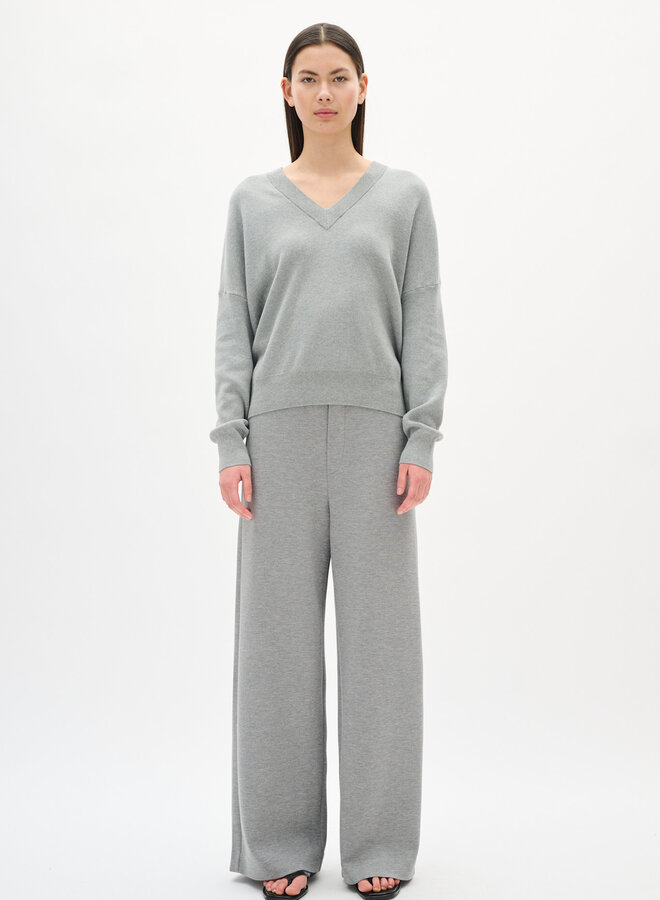 Tricot InWear Foster à col V gris mélange