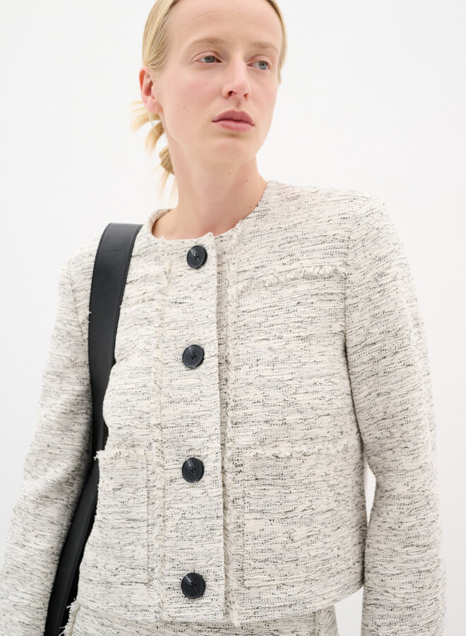 Veston InWear Yutta en tweed noir & blanc