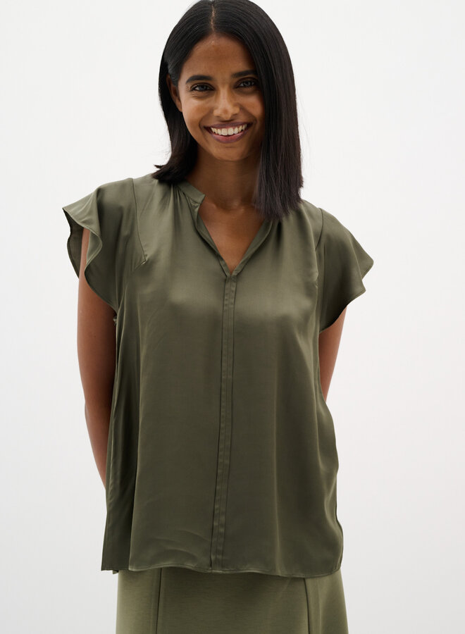 Blouse InWear Kaali à col V vert olive