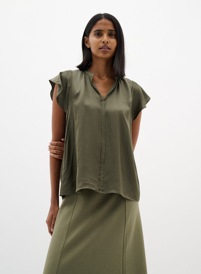 Blouse InWear Kaali à col V vert olive
