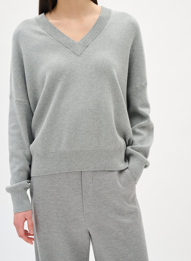 Tricot InWear Foster à col V gris mélange
