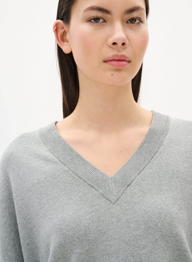 Tricot InWear Foster à col V gris mélange