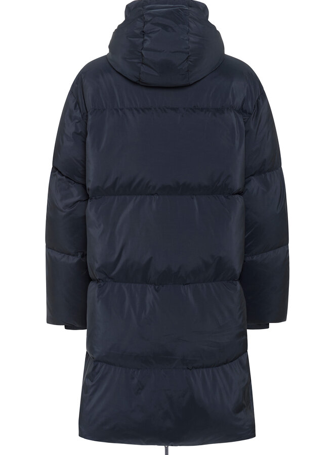 Manteau Part Two Lisanne matelassé à capuche & poches plaquées à rabats bleu marine