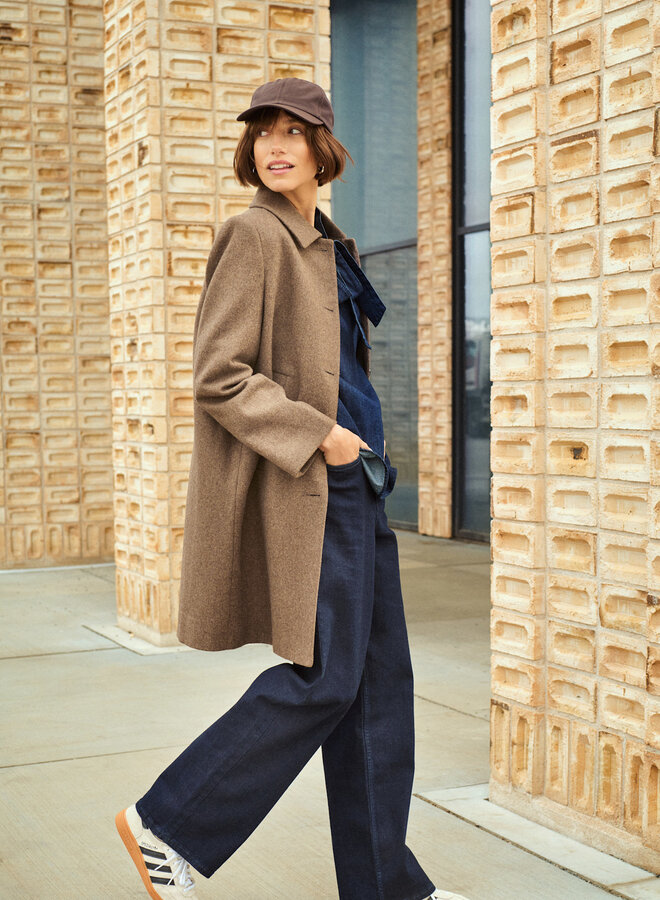 Manteau Part Two Kamillas beige noisette mélange