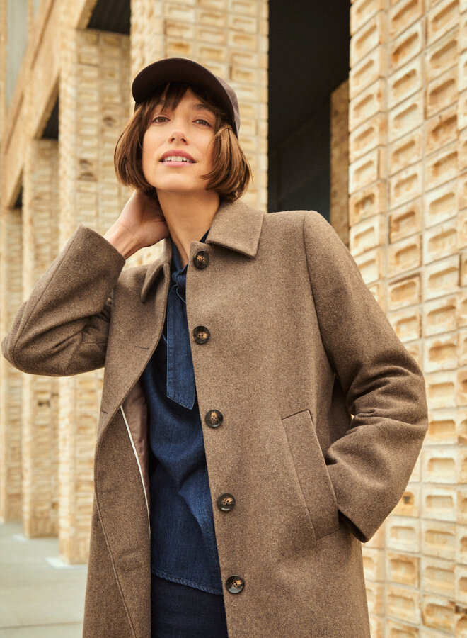 Manteau Part Two Kamillas beige noisette mélange